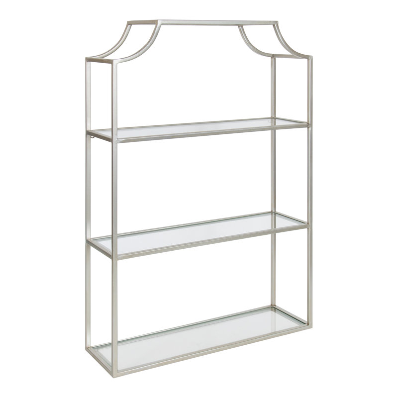 Turgut 4-Tiered Metal Accent Shelf, Silver
