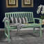 Banc en bois de couleur menthe pour divers environnements intérieurs et extérieurs, ajoutant du style aux espaces-121070352