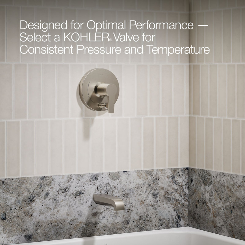 Pitch Rite-Temp Bath And Shower Trim Kit With Push-Button Diverter 1.75 Gpm, Brushed Nickel