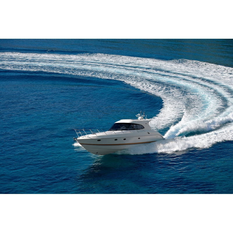 Bateau à moteur par Hdagli, H 12 po x l 18 po