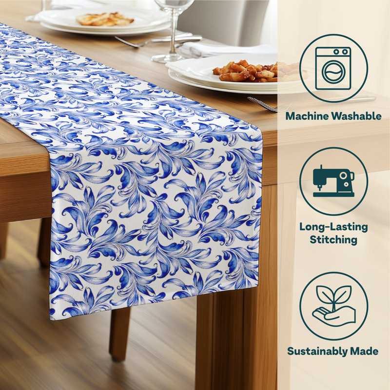 Thiele Traditional Leaves Table Runner, 72" L x 12" D