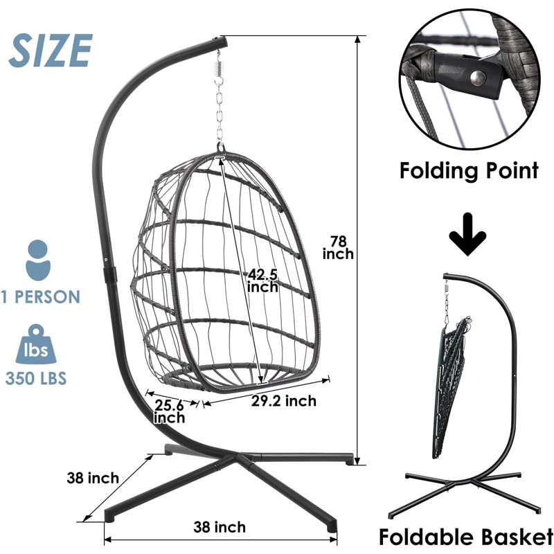 Calwa 1 Person Egg Chair with Stand