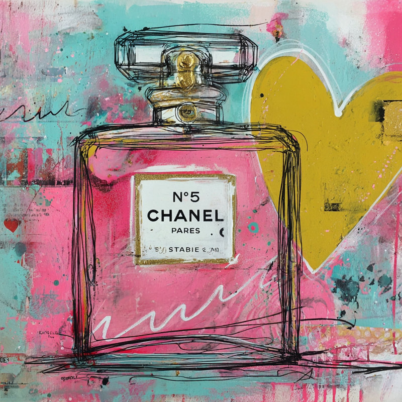 «Love in Paris - Pop Perfume», art mural sur toile, H 40 po x l 40 po