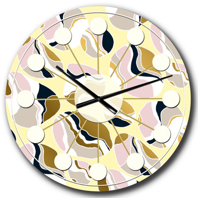 Golden River Stones - Horloge murale moderne Mid-Century