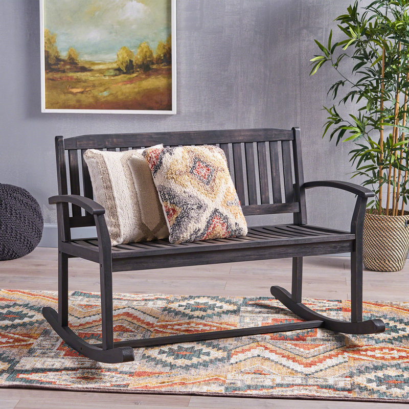 Baxter Rocking Loveseat  Acacia Wood