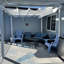 PURPLE LEAF 10' x 10' Outdoor Retractable Pergola White Heavy-Duty Aluminum Pergola Patio Metal with Double Sun Shade Canopy for Gardens Deck Backyard, White-80772897