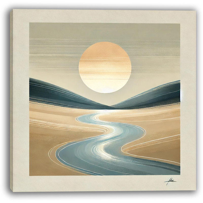 Golden Stream: Abstract Sunlit River, reproduction sur toile, H 40 po x l 40 po x P 1,5 po