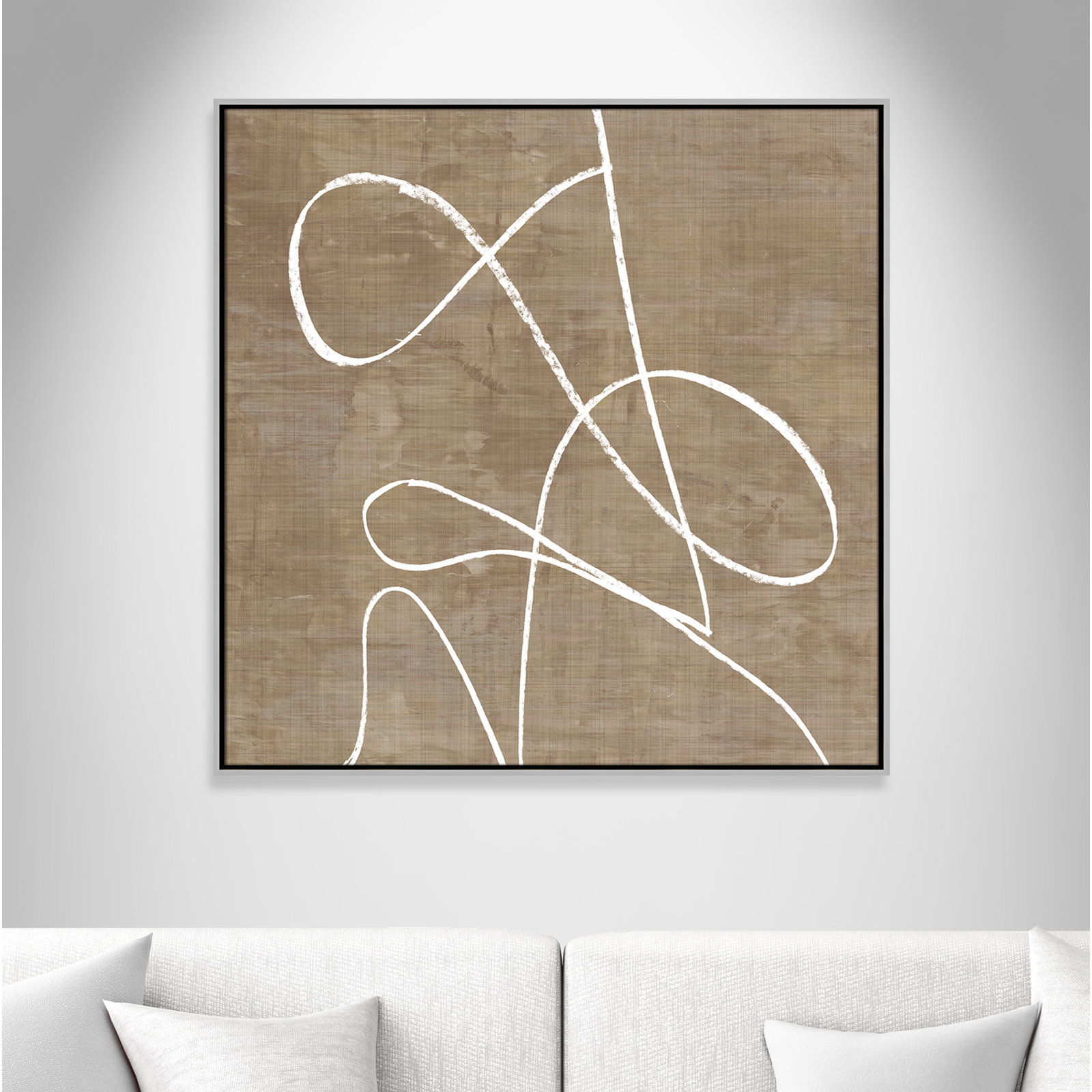 Catana "Swooping Lines" Print, 37.5" H x 37.5" W, Silver