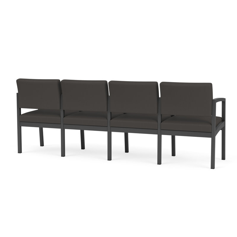 Structure en métal 4 places Lenox, Gris anthracite, Noir Patriot Plus - Vinyle lavable au chiffon
