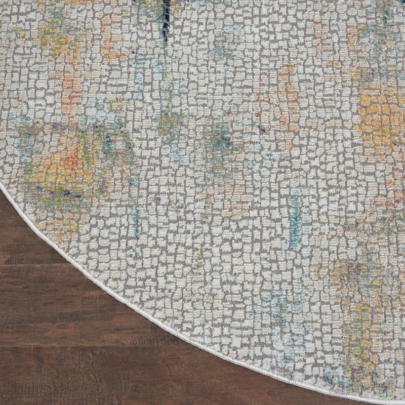 Tapis moderne ivoire, Rond 4 pi