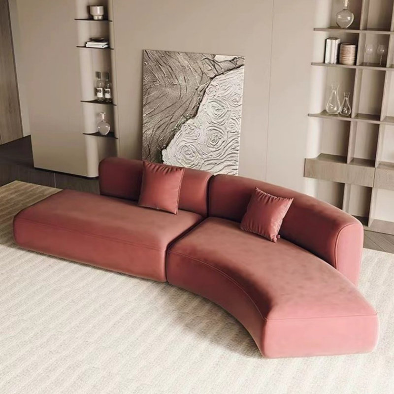 Canapé moderne simple, Rouge, H 27,56 po x l 110,24 po x P 33,46 po
