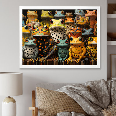 «Multicolor Pop Art Frogs I», reproduction d'art sur toile