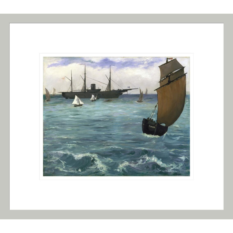 «The Kearsarge» at Boulogne par impression giclée encadrée, 13.75" H x 15.6" W