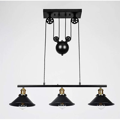Luminaire suspendu pour îlot de cuisine 3 lumières Vintage