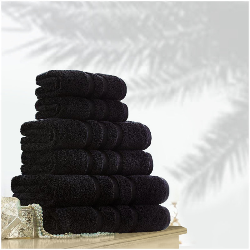 Zero 2 Piece Bath Towel Same-Size Bale, Black, Bath Towel - 2 Pack