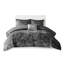 Housse de couette simple / simple en velours gris avec fermeture à boutons