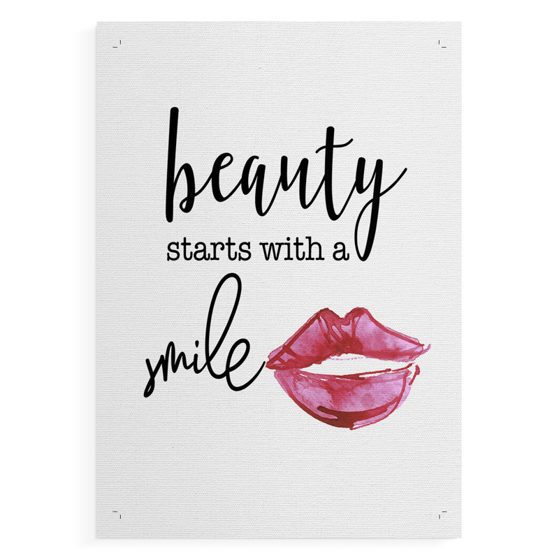 La beauté commence par un sourire - impression sur toile seulement - non encadrée, H 18 po x l 12 po