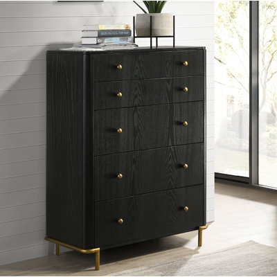Kevin 5-drawer Bedroom Chest Black