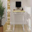 Bureau d'étude réglable adapté aux enfants et aux adultes, bureau à domicile multifonctionnel réglable en hauteur, design compact, dimensions du bureau: 60 cm x 80 cm, cadre blanc avec tablette en bois naturel-7265394-7265391