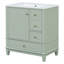 Meuble-lavabo 30 po avec lavabo, une porte avec tablette et trois tiroirs-830943988