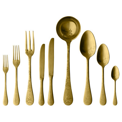 Casablanca Flatware Set - 39 Pieces - Ice Gold