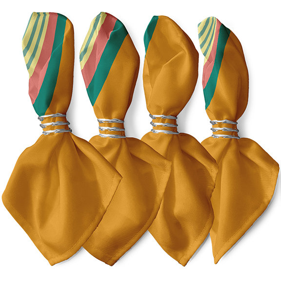 Zearing Polyester Square Napkin, Sunny Mustard