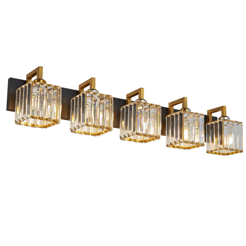 Kyneisha Vanity Light, Black/Gold, 5 Lights