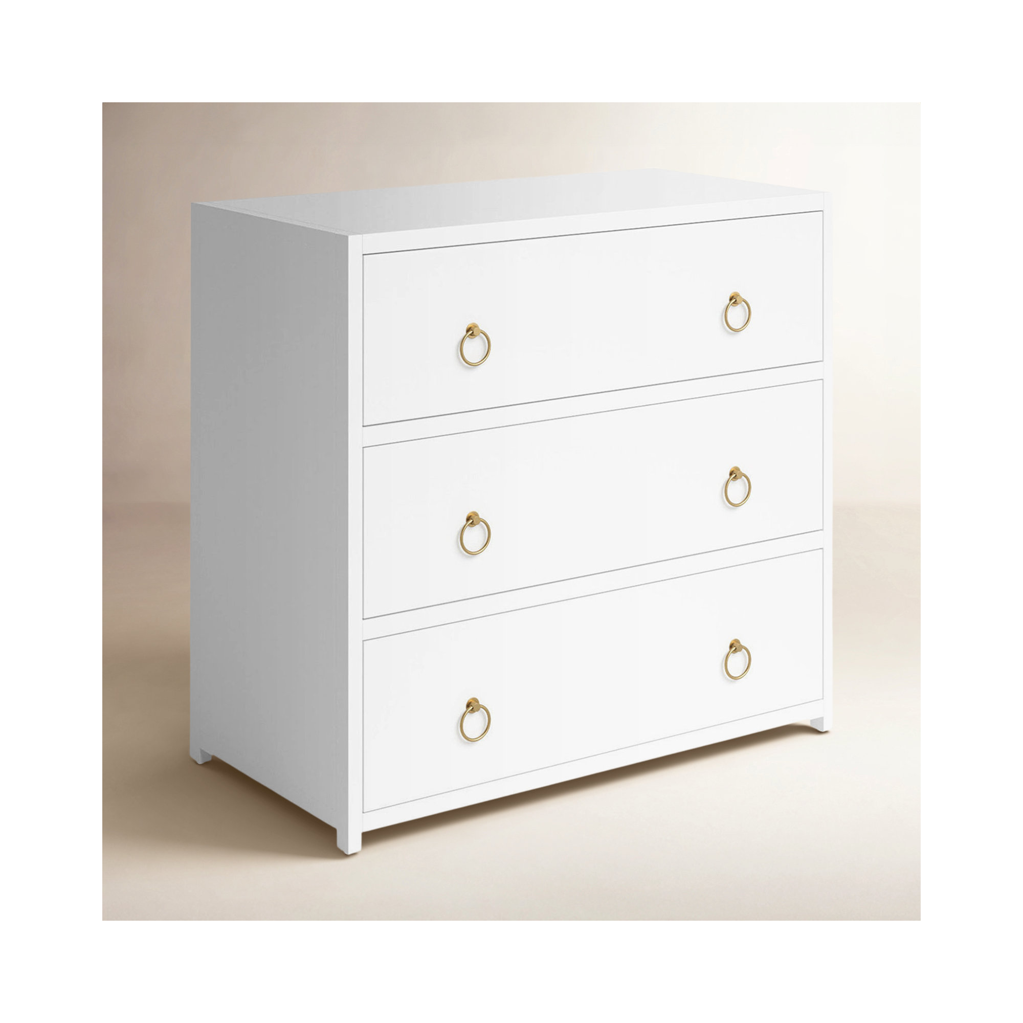 Elin 34" W 3-Drawer Dresser, White