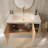 Alverne 35.8" Modern Wall-Mounted Bathroom Vanity with White Ceramic Sink and Natural Wood Cabinet