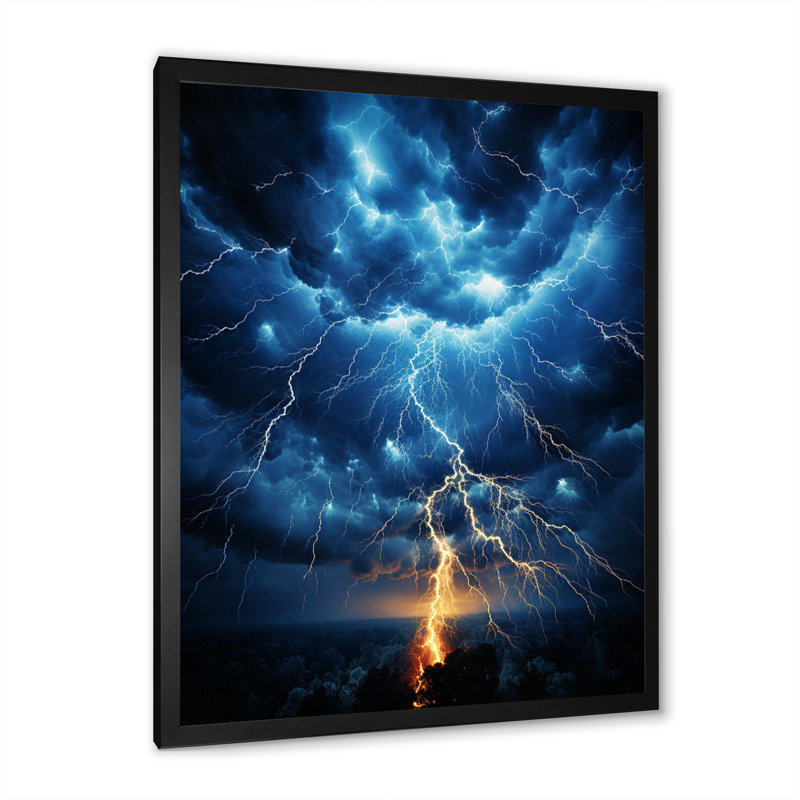 Radnitz Lightning Electric Dance I sur toile, H 44 po x l 34 po x P 1,5 po, Cadre photo noir