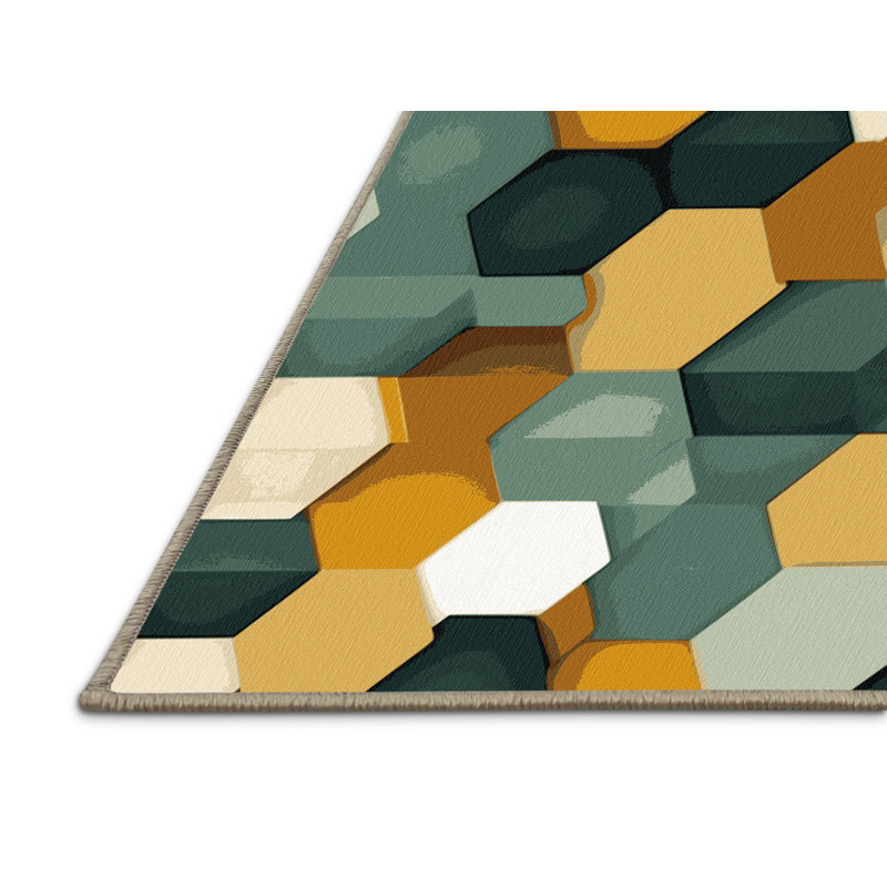 Tapis à motifs terreux, Rectangulaire 2 pi x 3 pi