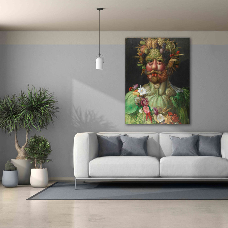 'Vertumnus' by Guiseppe Arcimboldo, Canvas Wall Art, 54" H x 40" W x 1.5" D