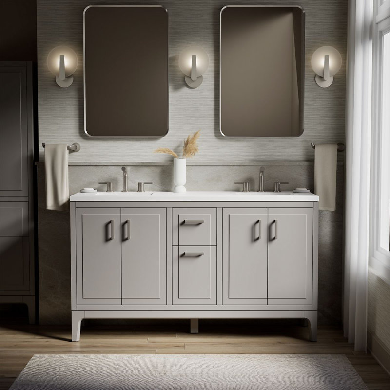 Seer 60-In Bathroom Vanity Set, Mohair Gray