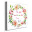 «Floral Scripture Wreath I», reproduction d'art textuelle sur toile tendue-146458760