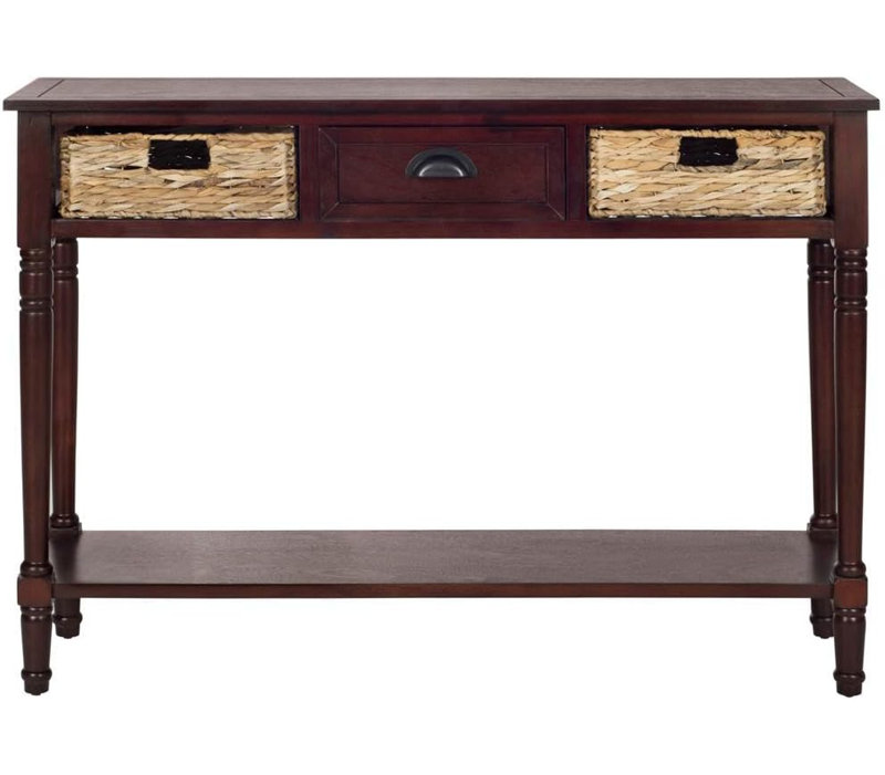 Home Collection Christa Cherry 3-Drawer Storage Console Table