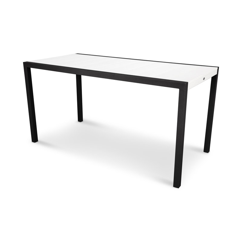Table de comptoir POLYWOOD Surf City, Noir texturé / Blanc classique, 36 po x 73 po