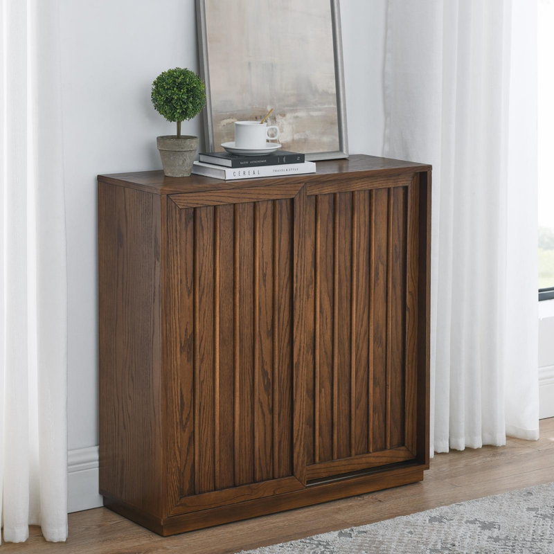 Buffet Alden Mid-Century, H 32,7 po x l 31,9 po x P 11,8 po, Noyer 4