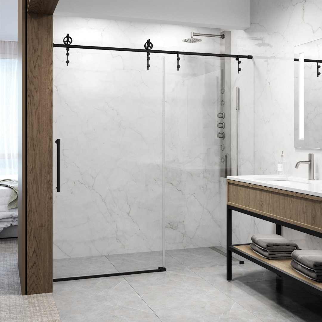 Hamilton 56-60" W x 78" H Sliding Frameless Shower Door with 3/8" Clear Glass VIGO 