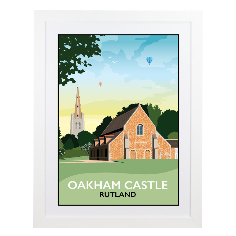 Oakham Castle Rutland - Print, 40cm H x 30cm W x 1cm D, White Framed