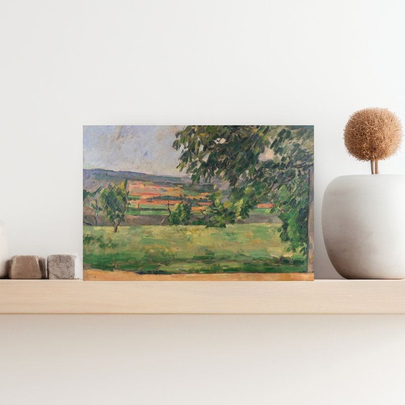 Vue du Jas de Bouffan, 1875-76. Estampe d'art mural impressionniste abstraite contemporaine représentant un paysage et l'architecture.