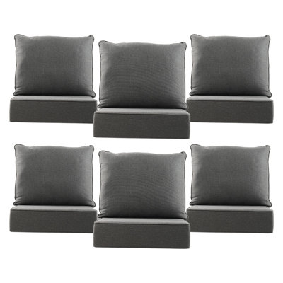 Allo 24"X24"X6" Thick Cushions & Pillows Set - Deep Seat Indoor/Outdoor Water & Fade Resistant
