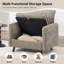 Fauteuil d'appoint rembourré surdimensionné avec rangement dissimulé-1901100469