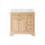 Meuble-lavabo en bois massif l 36 po x H 35 po avec comptoir en quartz blanc Carrera résistant aux taches et lavabo simple