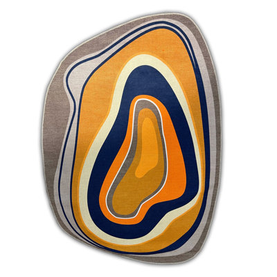 Asymmetrical Abstract Figure Woven Base Rug