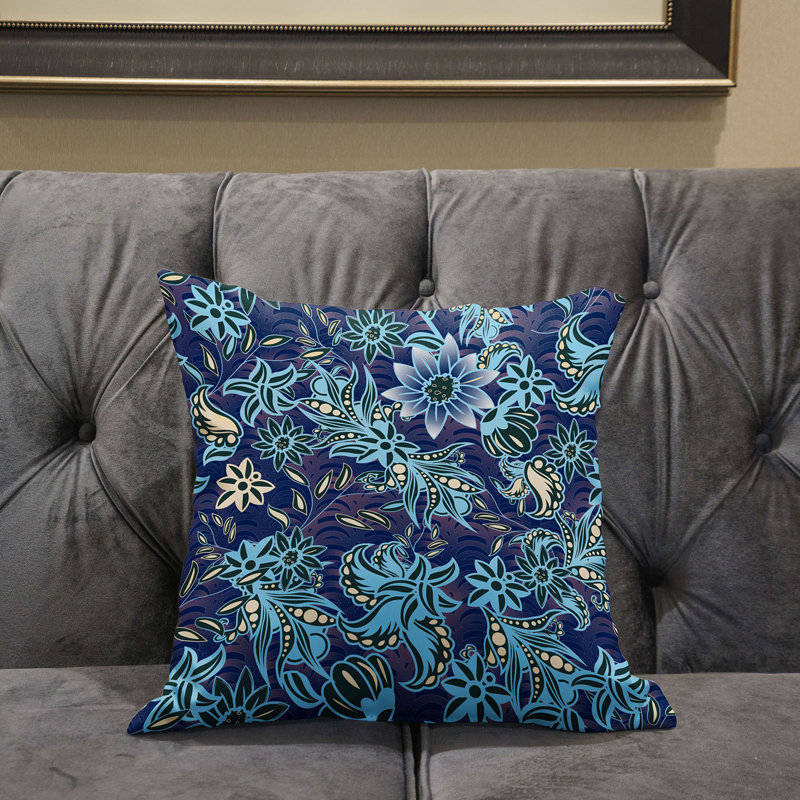  Housse et insert de coussin décoratif en polyester, 16 po x 16 po, Bleu ciel et mauve