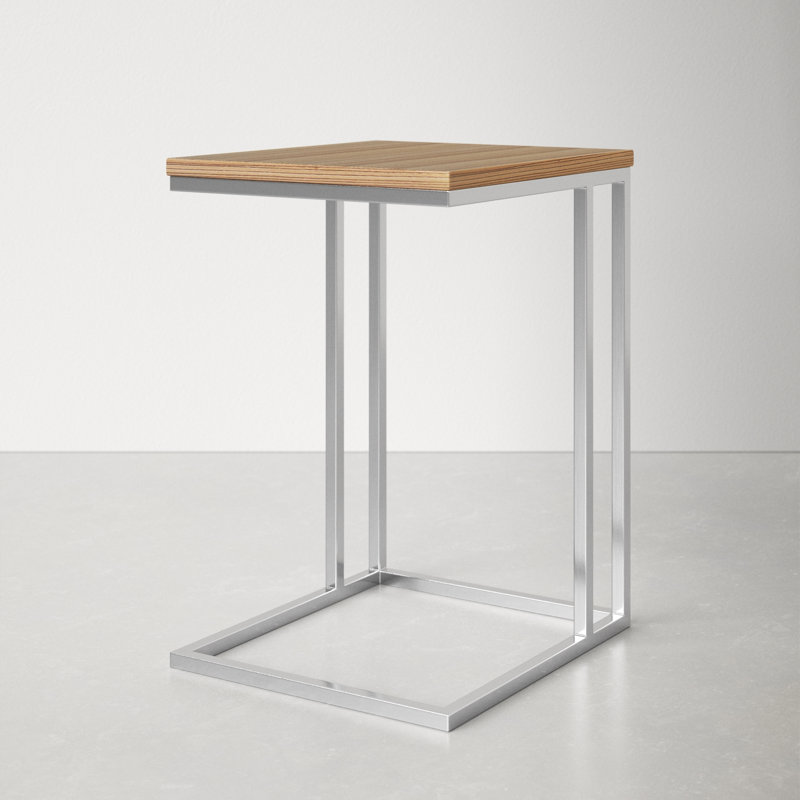 Hampshire End Table, Silver/Zebrano