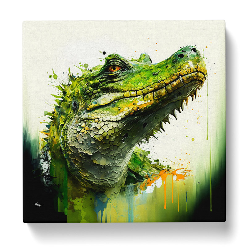 Crocodile Gestural No.1 - Wrapped Canvas