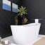 55 po X 28,7 po Baignoire de trempage autoportante en acrylique blanc brillant