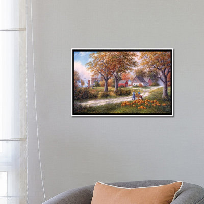 «Pumpkin Harvest», reproduction d'art sur toile encadrée