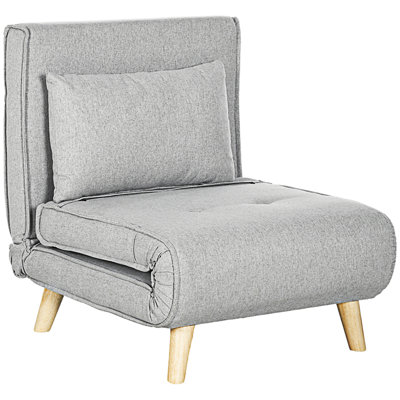 Convertible Chair Bed, 2-In-1 Multi-Functional Sofa Bed, Sleeper Chair With Adjustable Backrest